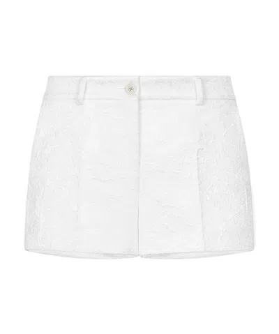 Dolce & Gabbana Brocade Above-knee Shorts In White