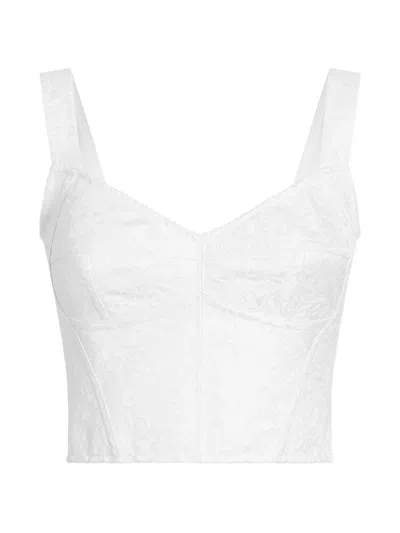 Dolce & Gabbana Brocade Bustier Top In White