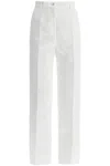 Dolce & Gabbana Brocade Cigarette Pants In Eight Words In Bianco Ottico (white)
