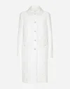 Dolce & Gabbana Floral-jacquard Belted Coat In White