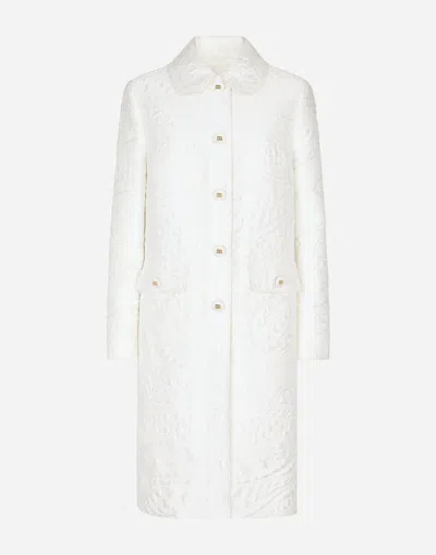 DOLCE & GABBANA BROCADE COAT WITH DG BUTTONS