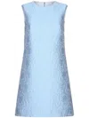 Dolce & Gabbana Short Floral Quilted Jacquard A-line Dress In Pink