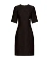 Dolce & Gabbana Black Floral Jacquard Midi Dress In Black