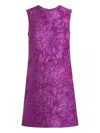 Dolce & Gabbana Mini Dress With Brocade Effect In Purple