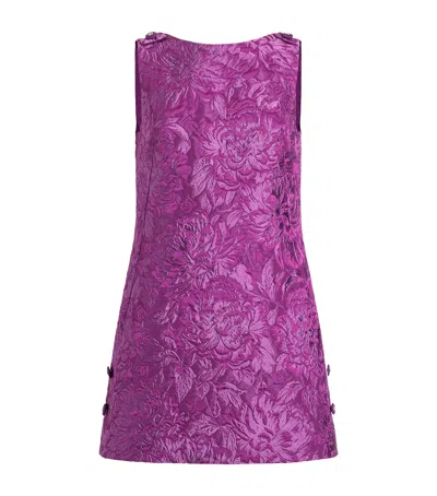 Dolce & Gabbana Brocade Mini Dress In Purple
