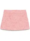 Dolce & Gabbana Embossed Floral High Waist Mini Skirt