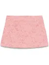 Dolce & Gabbana Embossed Floral High Waist Mini Skirt