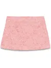 Dolce & Gabbana Embossed Floral High Waist Mini Skirt In Pink