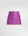 Dolce & Gabbana Jacquard Mini Skirt In Purple