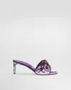 Dolce & Gabbana Brocade Mules With Jewel Embroidery In Purple