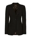 Dolce & Gabbana Ornamental Jacquard Turlington Blazer In Black