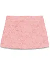 Dolce & Gabbana Embossed Floral High Waist Mini Skirt In Pink