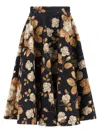 Dolce & Gabbana Brocade Midi Skirt With Structured Waistband In Brown