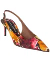 Dolce & Gabbana 60 Brocade Leather Slingback Pumps In Orange