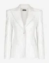 Dolce & Gabbana Brocade Turlington Blazer In White