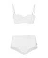 Dolce & Gabbana Broderie Anglaise High-waisted Bikini In White