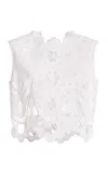 Dolce & Gabbana Cutout Embroidered Cotton Popeline Crop Blouse In White
