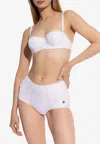 Dolce & Gabbana Broderie Anglaise High-rise Bikini In White