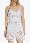 Dolce & Gabbana Broderie Anglaise Poplin Mini Dress In White