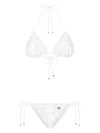 Dolce & Gabbana Broderie Anglaise Triangle Bikini In White
