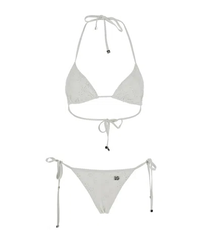 Dolce & Gabbana Bikini Swimsuit Set In White