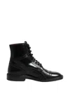 Dolce & Gabbana Black Leather Lace Up Mid Calf Boots Shoes In Black