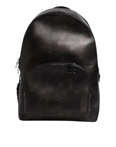 Pre-owned Dolce & Gabbana Bronze Leather School Travel Backpack Men's Bag ()