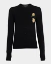 Dolce & Gabbana Embellished Button Cardigan In Black