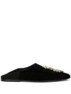 Dolce & Gabbana Slipper Mit Kristallen In Black