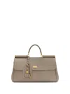 Dolce & Gabbana Beige Leather My Sicily Top Handle Bag In Brown