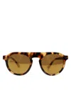 Dolce & Gabbana Brown Acetate Round Leopard Print Eyewear Sunglasses
