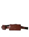 Dolce & Gabbana Brown Alligator Leather Airpods Case Coin Purse Wallet In Brown