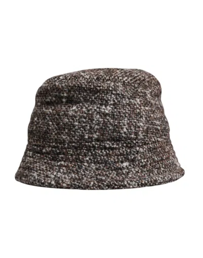 Dolce & Gabbana Brown Alpaca Wool Woven Bucket Men's Hat