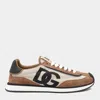 DOLCE & GABBANA BROWN AND BEIGE LEATHER SNEAKERS