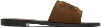 Dolce & Gabbana Brown Bianca Dg Millennials Logo Sandals In 87679 Cammello 3