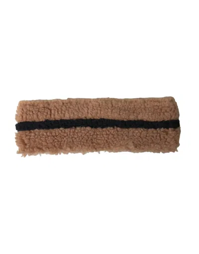 Dolce & Gabbana Brown Black Fleece Wool Head Band Hat Men In Black And Brown