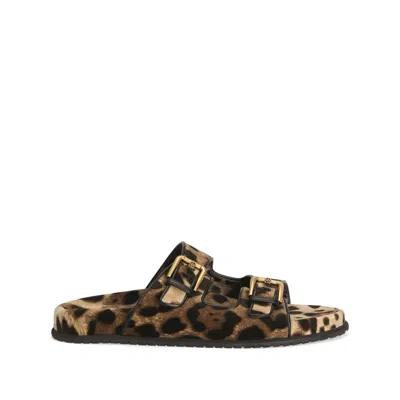 Dolce & Gabbana Sandalen Mit Leoparden-print In Brown