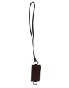 Dolce & Gabbana Brown Calf Leather Lanyard Logo Card Holder Men's Wallet