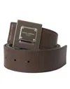 Dolce & Gabbana Brown Calf Leather Square Metal Buckle Women's Belt In Brown