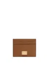 Dolce & Gabbana Dauphine Calfskin Card Holder In Brown