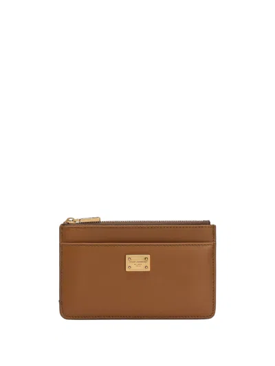 Dolce & Gabbana Brown Calfskin Card Holder