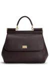 Dolce & Gabbana Medium Sicily Dauphine Leather Bag In Brown