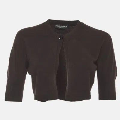 Pre-owned Dolce & Gabbana Brown Cashmere Bolero Cardigan M
