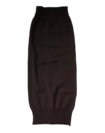 Dolce & Gabbana Brown Cashmere Knitted Neck Warmer Foulard Men's Scarf In Black