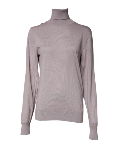 Pre-owned Dolce & Gabbana Brown Cashmere Turtleneck Pullover Men's Sweater ()