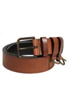 Dolce & Gabbana Brown Classic Gold Metal Logo Buckle Men Men's Belt In Brown