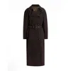 Dolce & Gabbana Double-breasted Belted Coat In Brown