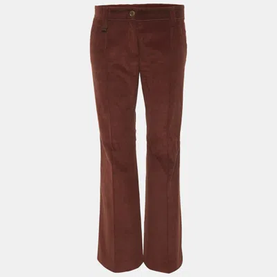 Pre-owned Dolce & Gabbana Brown Corduroy Straight Fit Trousers S