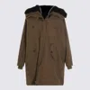 Dolce & Gabbana Hooded Jacket With Button Accents And Pockets In Brown