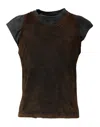 Dolce & Gabbana Brown Cotton Round Neck Sleeveless T-shirt